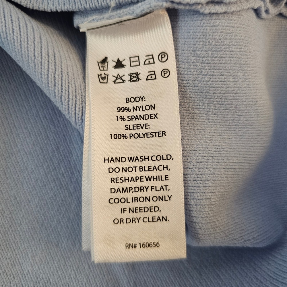 NWOT Joie Light Blue Square Neck‎ Puff Sleeve Ribbed Knit Top Women's Size L - Picture 5 of 5